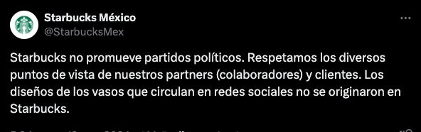 Starbucks no quiere saber nada de política y se deslinda de la candidata.