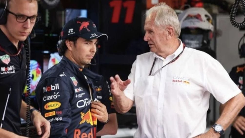 Checo y Helmut Marko