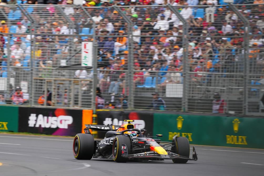 Checo durante la clasificación en Australia 