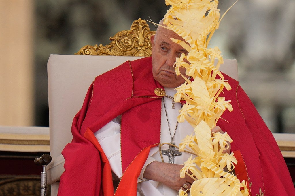 En el pasado Domingo de Ramos, el Papa no se veía muy bien.