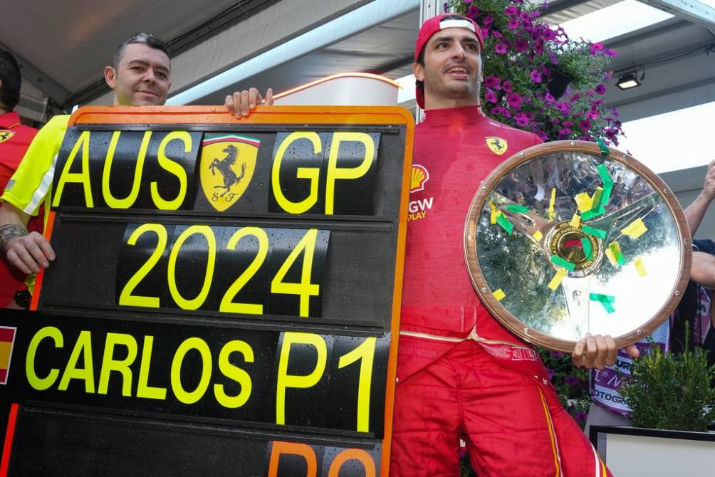 Carlos Sainz tras ganar en Australia con Ferrari