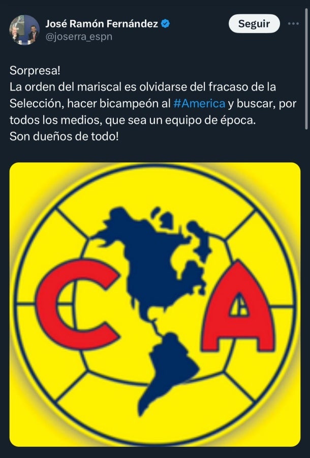 Tweet de José Ramón Fernández