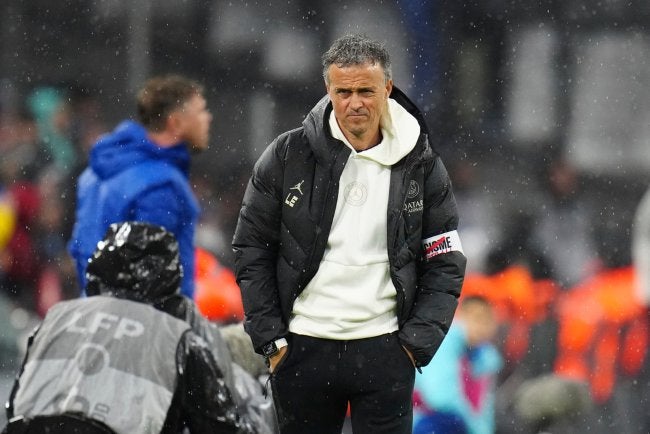 Luis Enrique en el partido contra Marsella