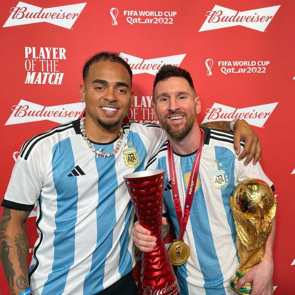 Ozuna es fanático de Messi y hasta una foto se tomaron en Qatar.