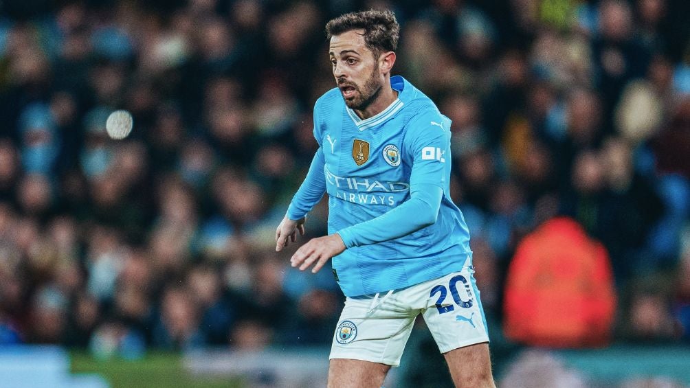 Bernardo Silva en el partido con los Citizens