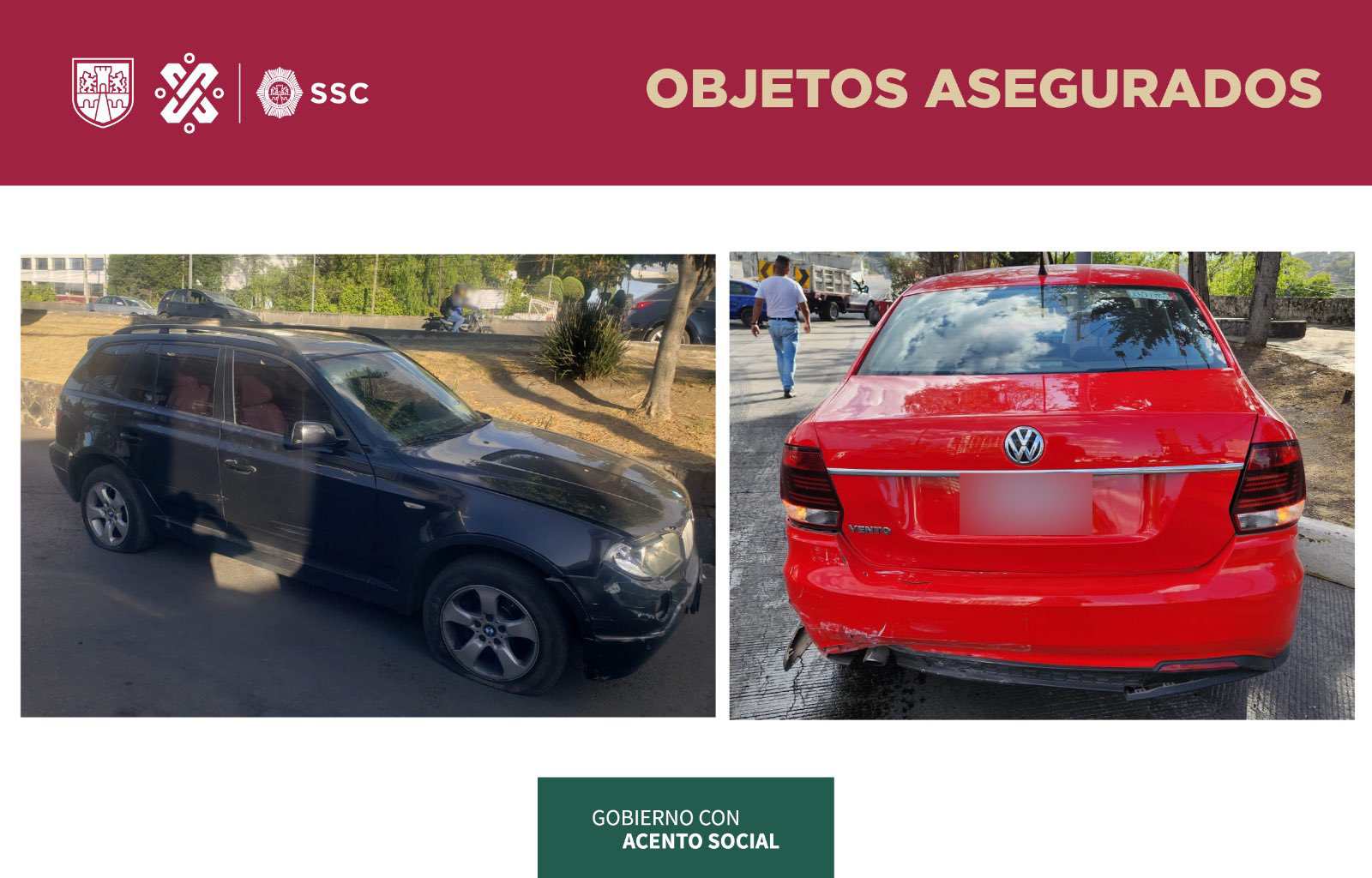 Estos autos eran usados de muro para cometer sus fechorías.