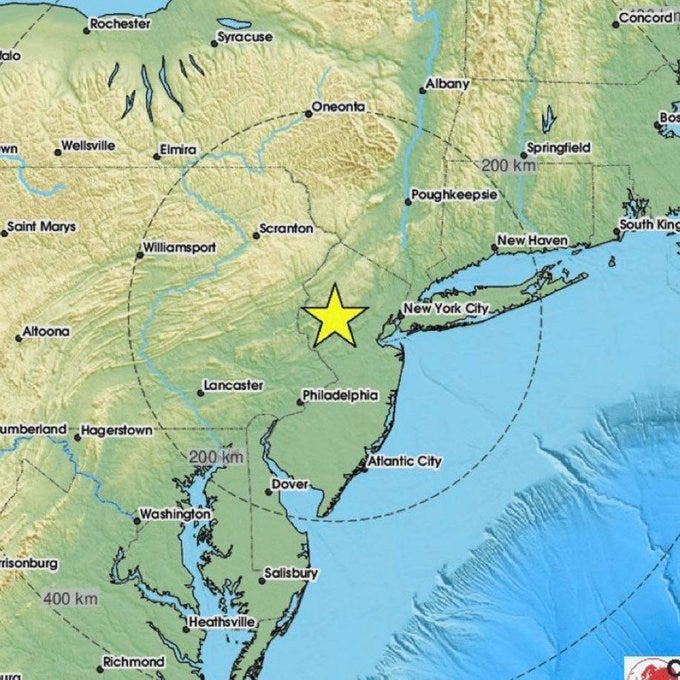 El sismo estuvo centrado cerca de la población de Lebanon, en Nueva Jersey.