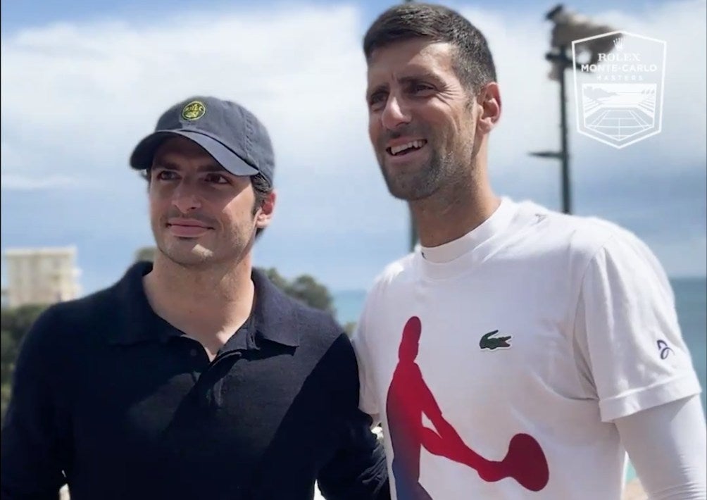 Sainz y Djokovic en Monte Carlo