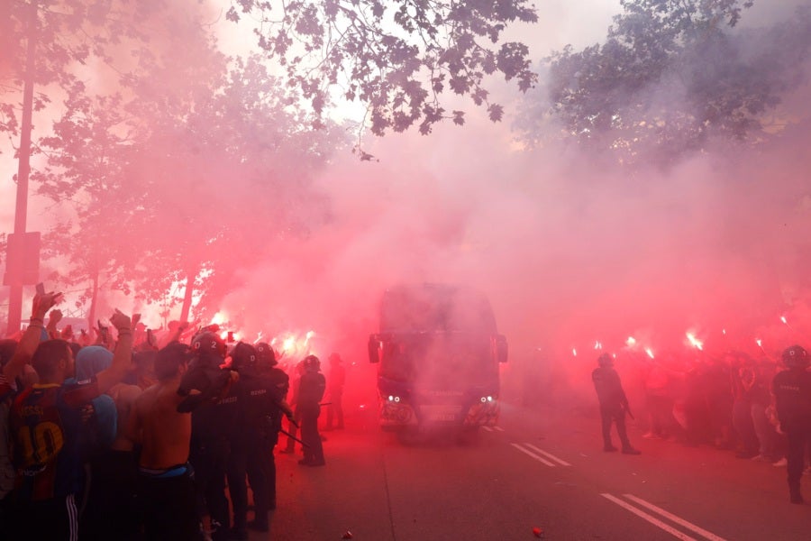 Recibimiento a Barça previo a la Vuelta ante PSG