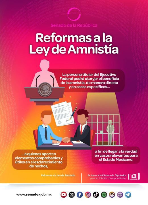 Senado también aprobó la ley amnistía.