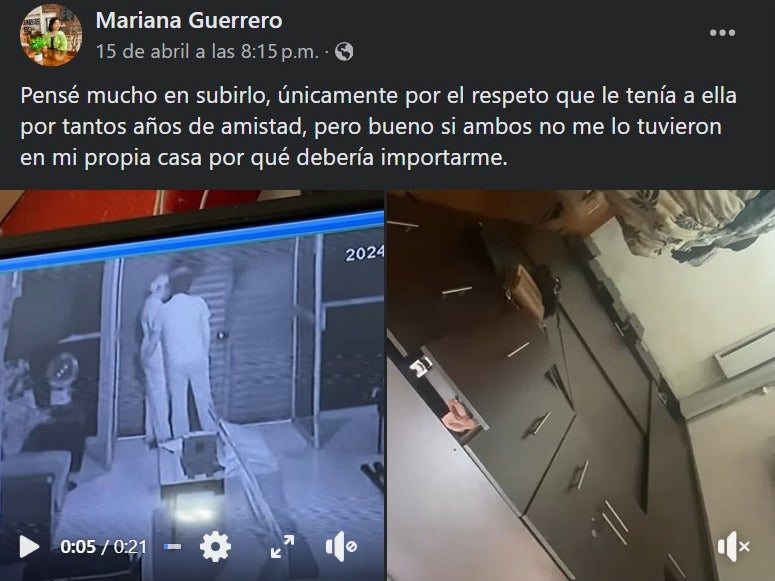 La mujer dolida subió los videos donde la engañan.