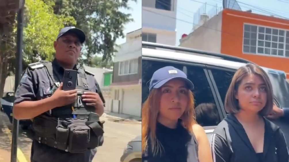 Fueron cuatro policías los que rodearon a las jóvenes. 