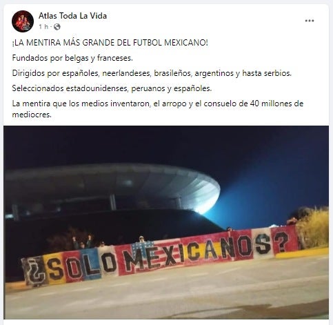 Así el mensaje de la afición de Atlas 