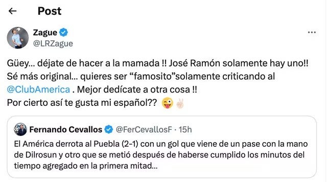 Así criticó Zague a Cevallos