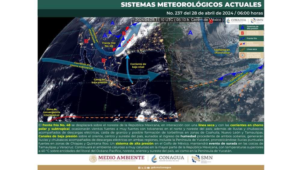 Pese al frente frío 48, el ambiente caluroso predominará en el país. 