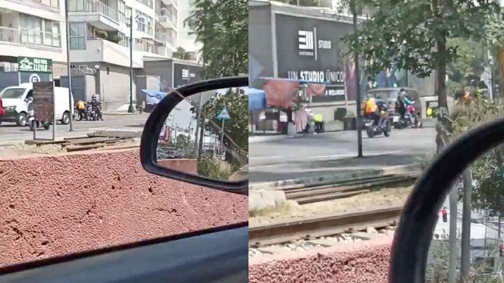 En el video de ve a un par de sujetos escapar en motocicleta. 