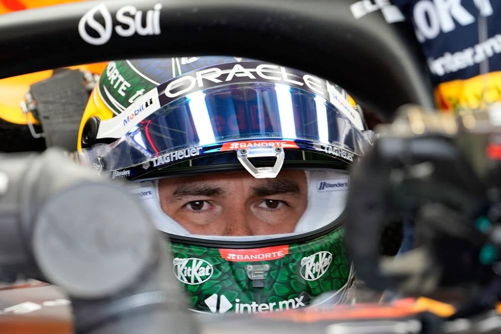 Checo durante la carrera corta de Miami