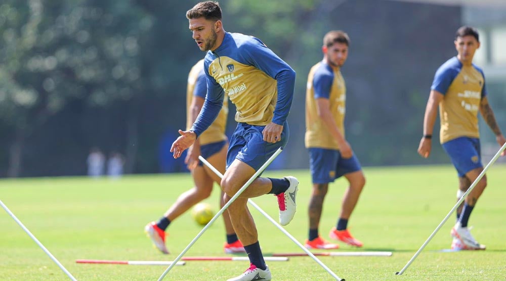 Magallán, durante un entrenamiento de los felinos