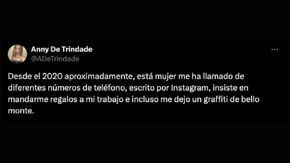 Anny De Trindade expuso en redes sociales la situación que sufre. 