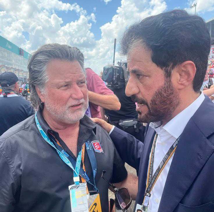 Michel Andretti y Ben Sulayem, el presidente de la FIA