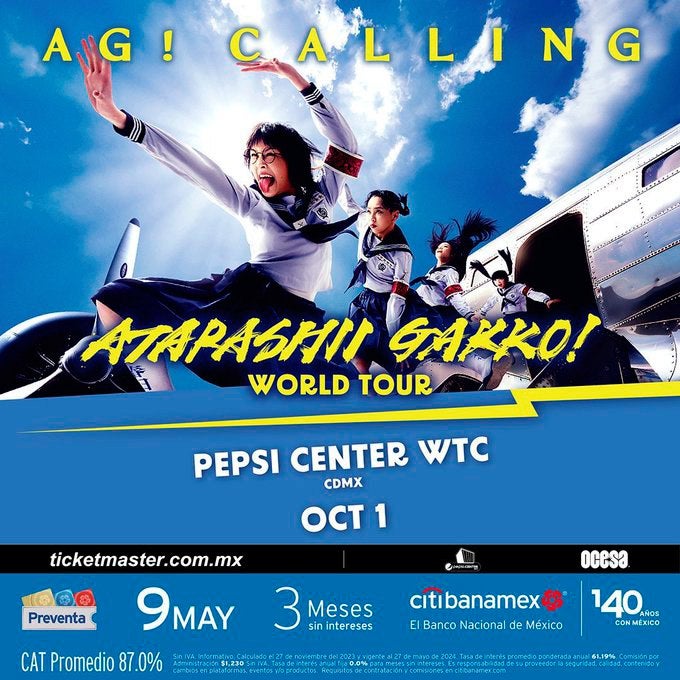 La preventa para Atarashii Gakko! empezó este 9 de mayo por Ticketmaster.