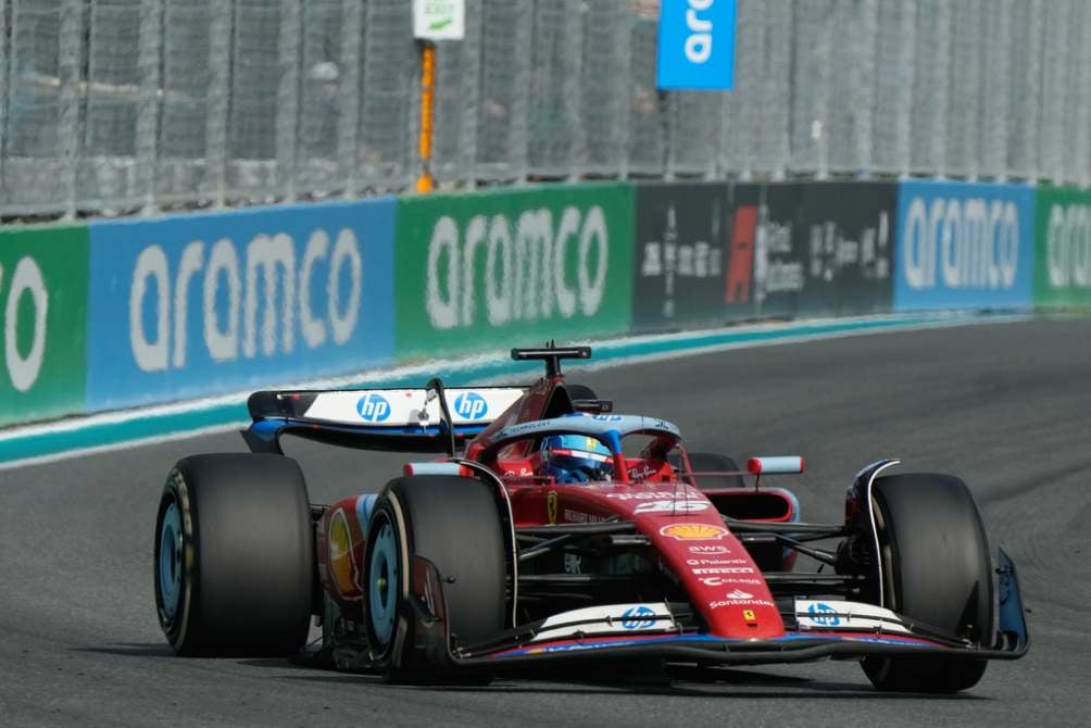 Leclerc durante el Gran Premio de Miami, donde quedó tercero