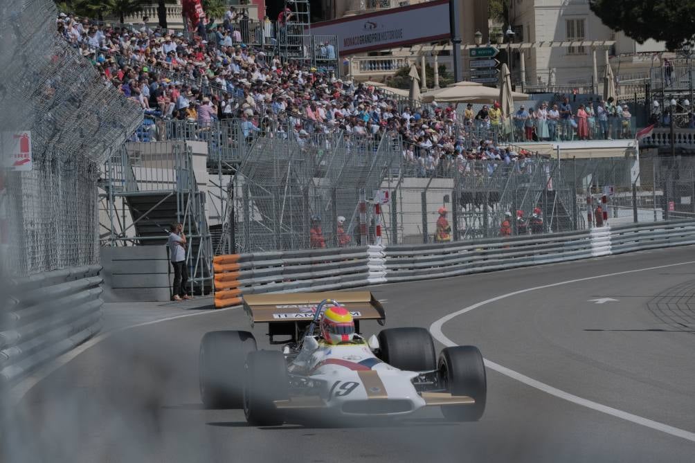 Adrián durante el Gran Premio Histórico de Mónaco 