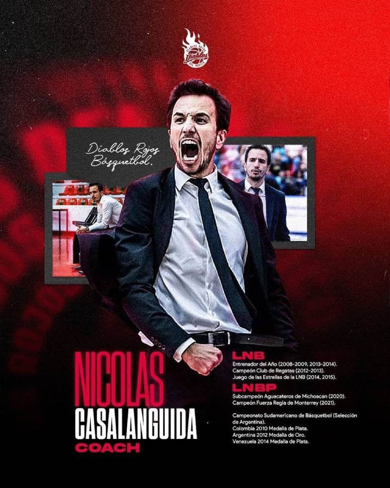 Nicolás Casalanguida será el primer entrenador de Diablos