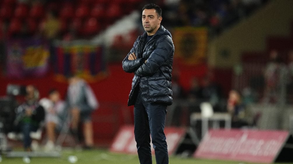 Xavi en un partido del Barcelona 