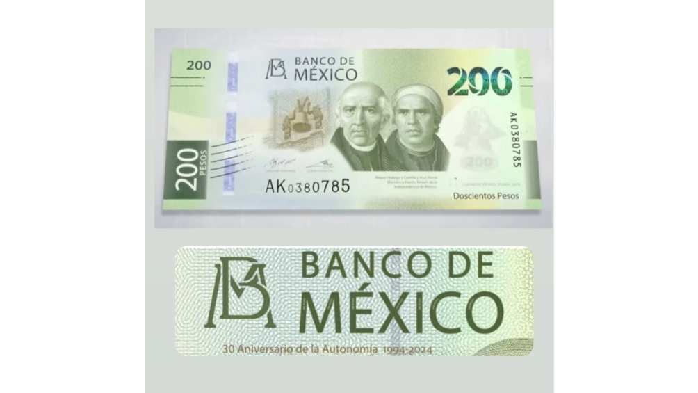 Este nuevo billete de 200 pesos lleva la leyenda “30 Aniversario de la Autonomía 1994-2024″. 