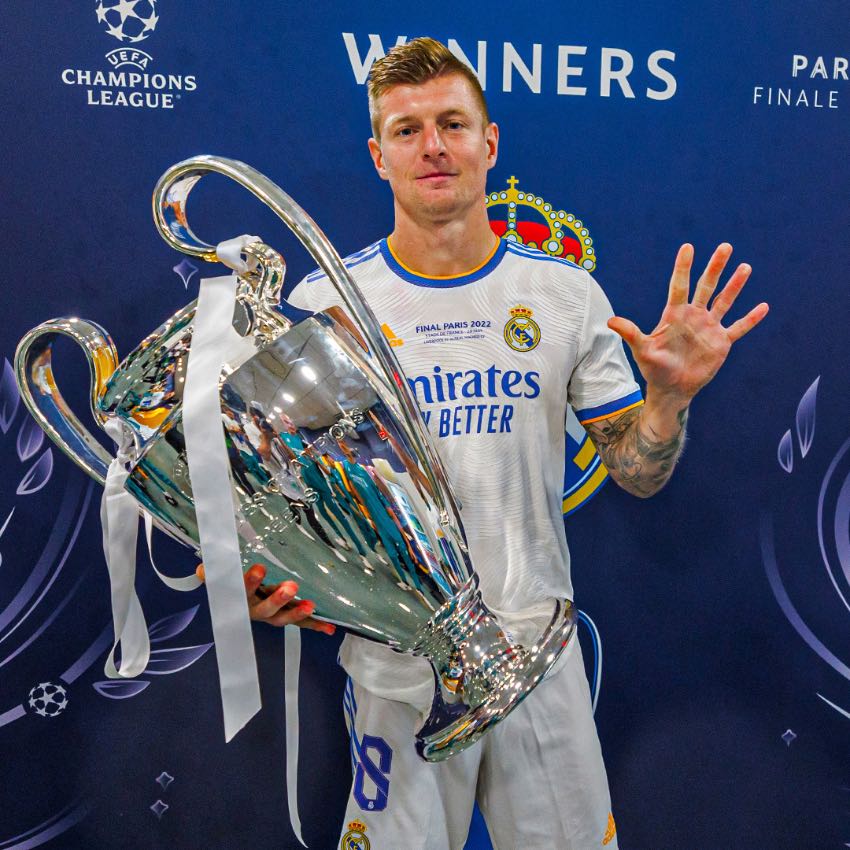 Kroos ha ganado cinco Champions League