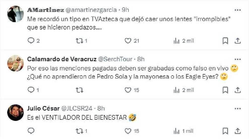 En redes sociales no se hicieron esperar los comentarios de burla al momento. 