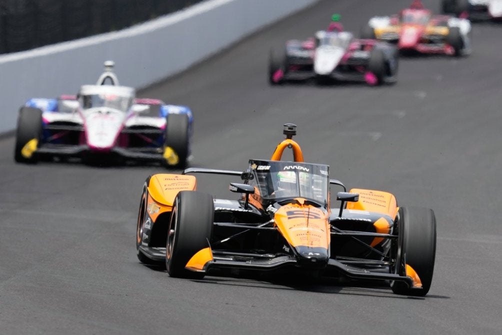 Pato durante los entrenamientos de la Indy 500