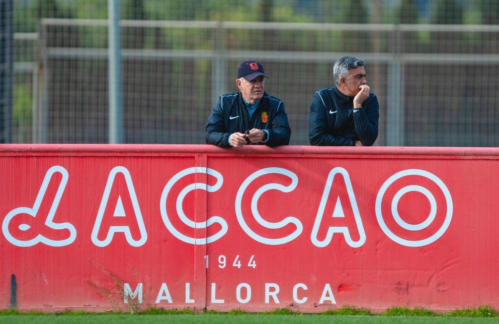 Aguirre en un entrenamiento de Mallorca