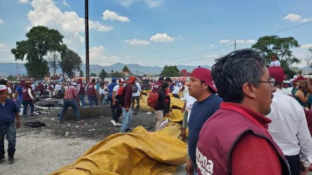 Se llevaba a cabo el cierre de campaña de de Alfredo González, candidato de Morena a alcalde de Xonacatlán. 