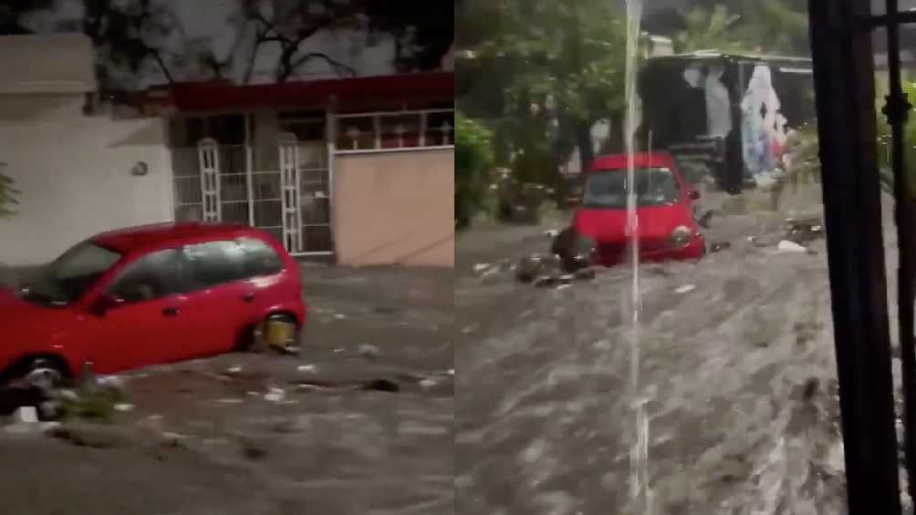 Inundaciones en la zona metropolitana de Monterrey arrastran hasta con vehículos