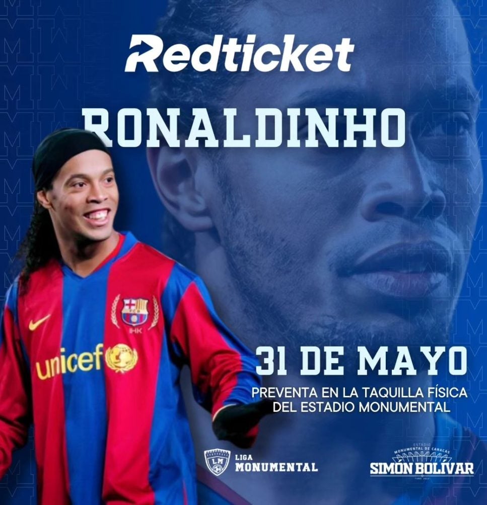 Ya se venden los boletos para ver a Ronaldinho