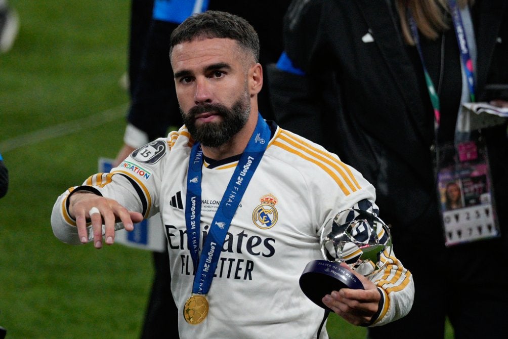 Carvajal luego de ganar la 15 Champions para Real Madrid