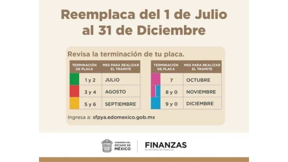 El reemplacamiento en el Estado de México iniciará el 1 de julio. 