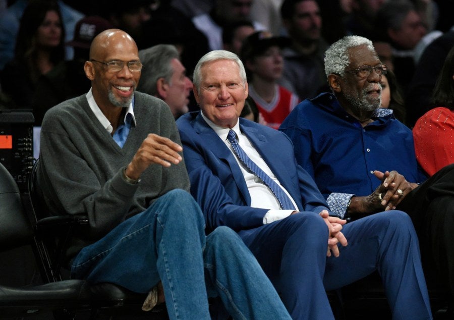 Kareem Abdul-Jabbar, Jerry West y Bill Russell