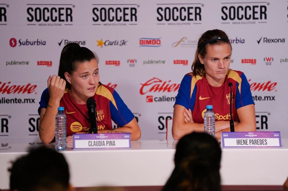 Claudia Pina e Irene Paredes en conferencia de prensa 