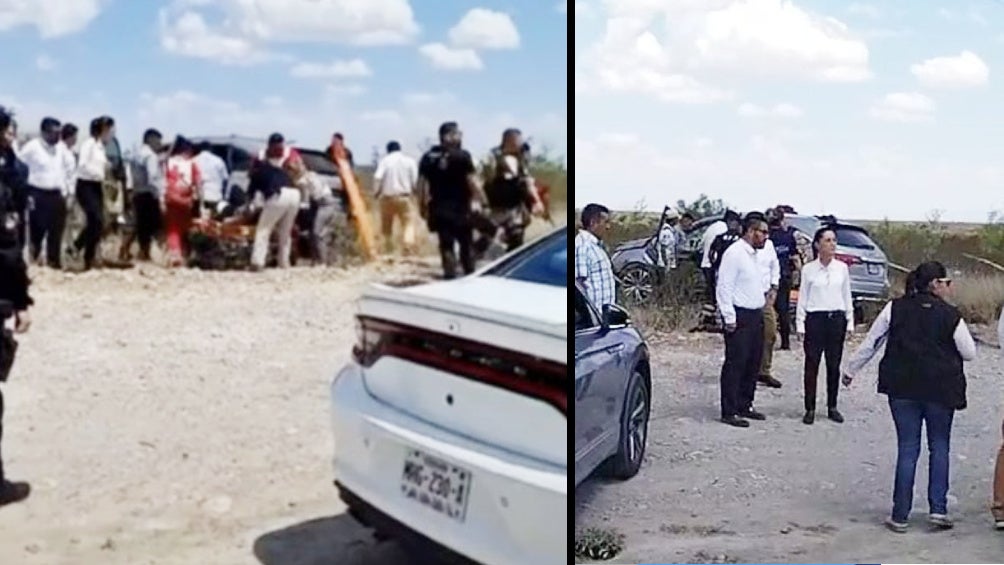 La excandidata se bajó de su camioneta para ver en qué podía ayudar.