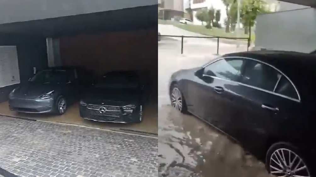 La cochera, con los autos que también forman parte del premio, se inundó. 