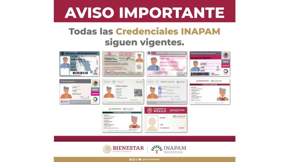 Todas las credenciales del INAPAM siguen vigentes, sin importar su antigüedad. 