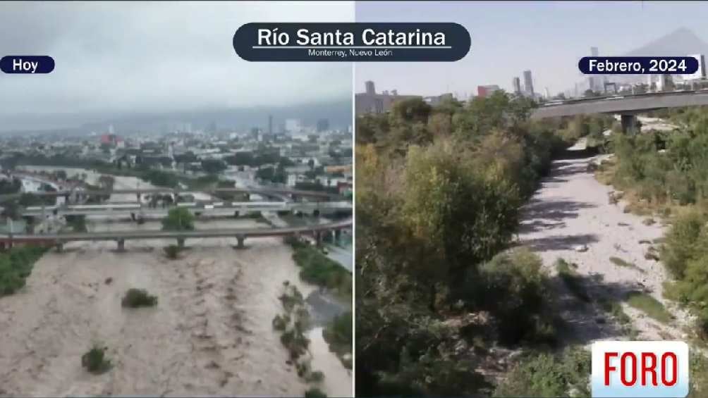 Para febrero de 2024 el Río Santa Catarina estaba completamente seco. 