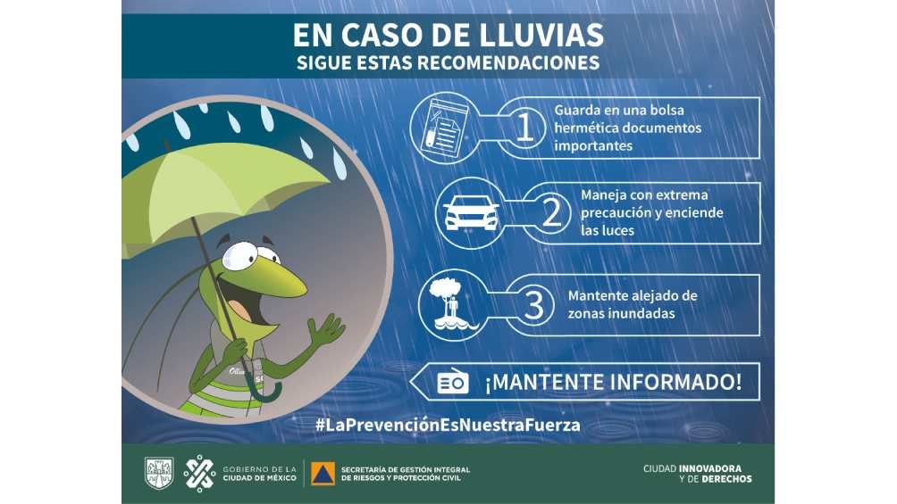 Las autoridades emitieron unas recomendaciones a la sociedad en caso de lluvias. 