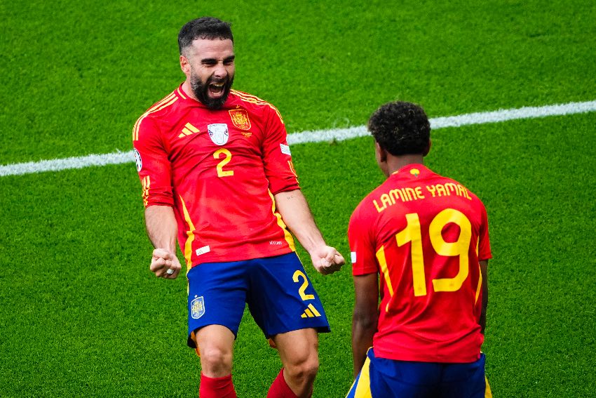 España en celebración de gol