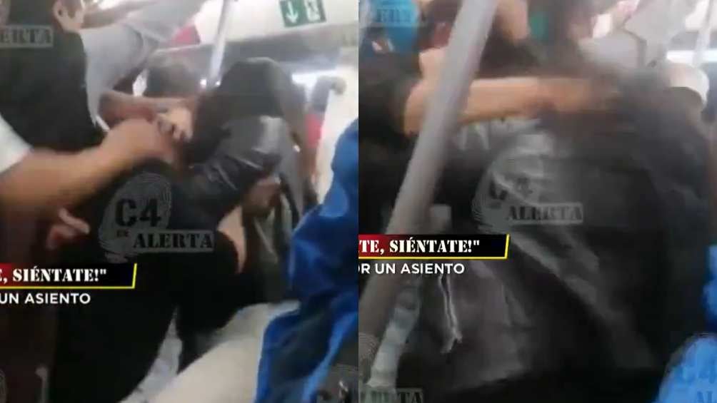 Mujeres también se pelearon dentro de un vagón del Metro. 