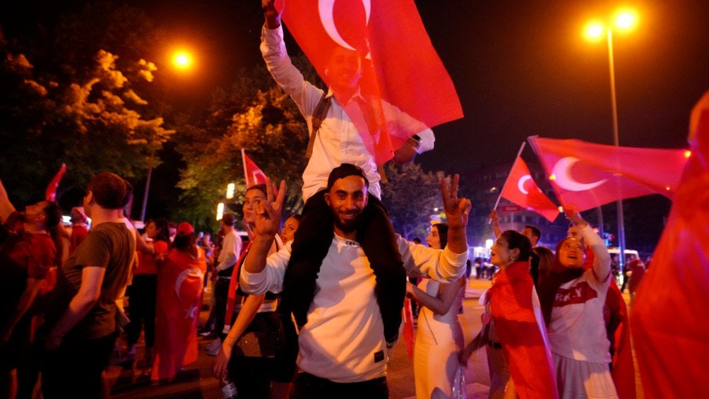 Aficionados de Turquía durante los festejos