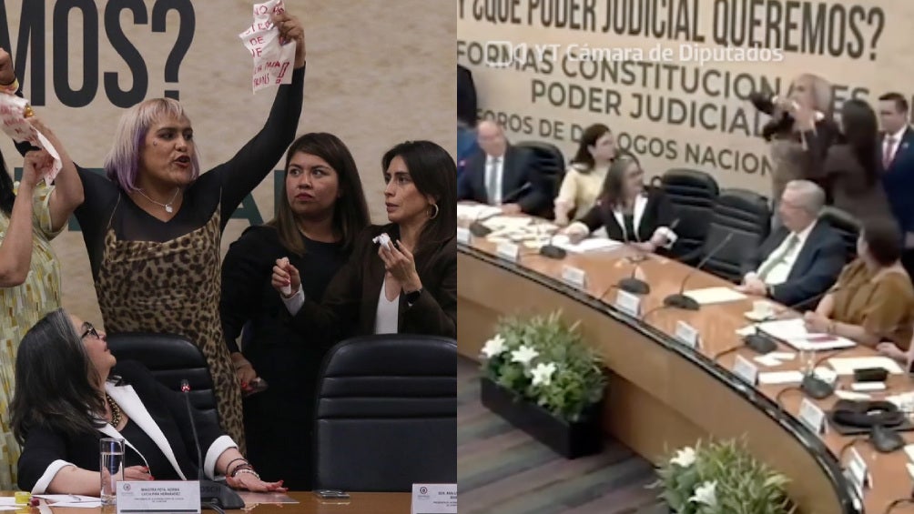 Consultant María Clemente units up a protest in full discussion board on the Reform of the Judiciary